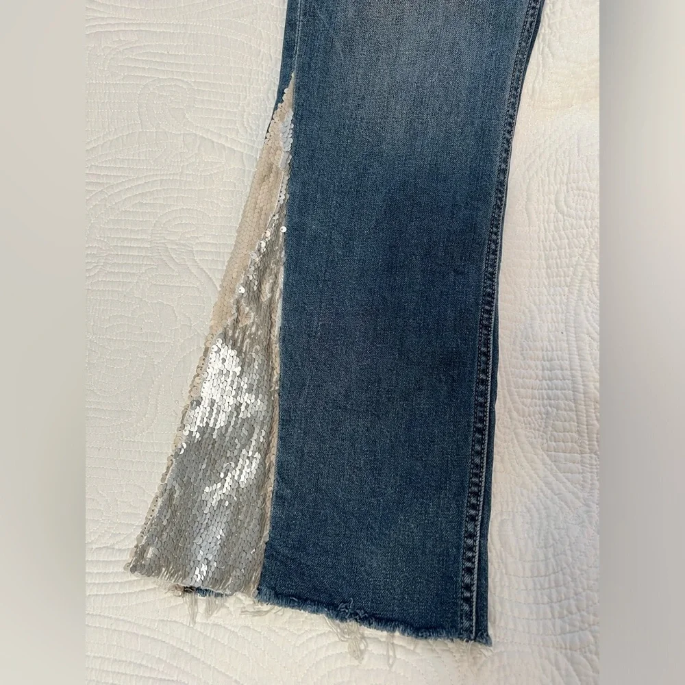 Anthro Pilcro and the Letterpress High-Rise Sequined Flared Jeans - Picture 3 of 9
